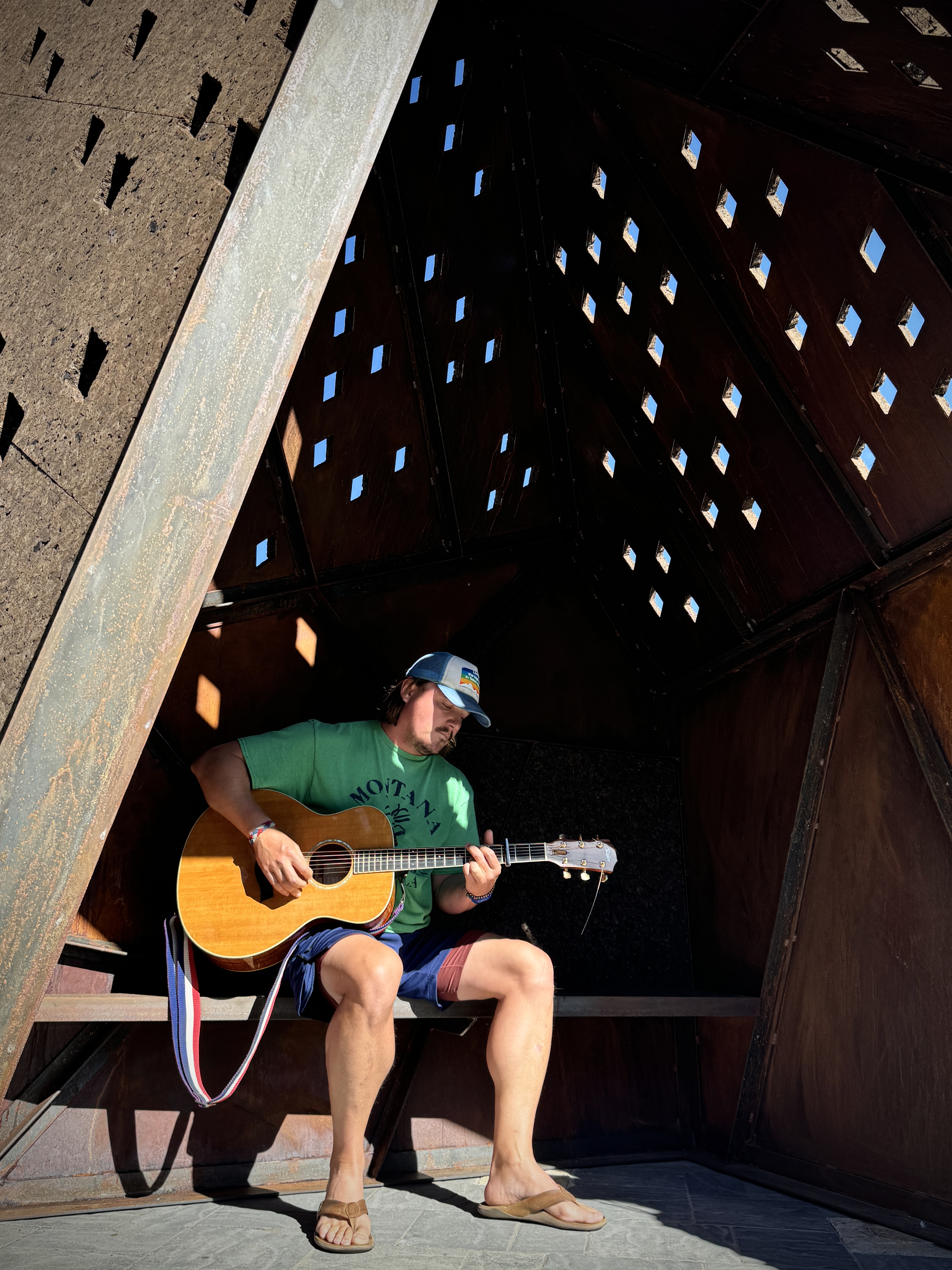 Playing live music in Downtown Driggs Idaho