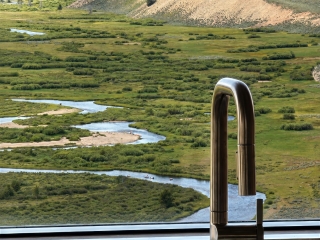 Window view of Valley Creek in Stanley Idaho.
