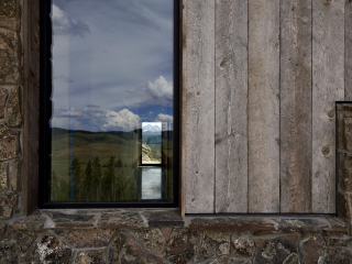 Rustic and reclaimed wood siding on a Stanley Idaho home.