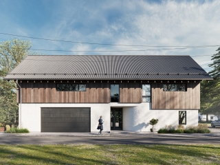A modern natural architectural home designed in Driggs, Idaho.