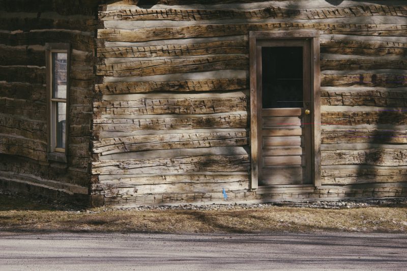 Historic Bonning Cabin sits in downtown Ketchum Idaho.