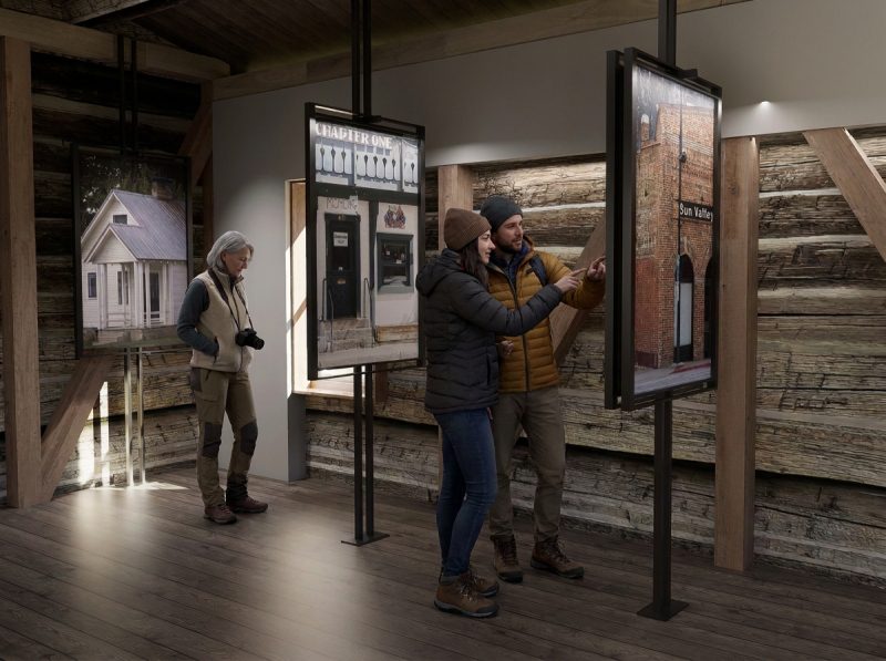 Interpretive space within the Historic Bonning Cabin Ketchum, ID.